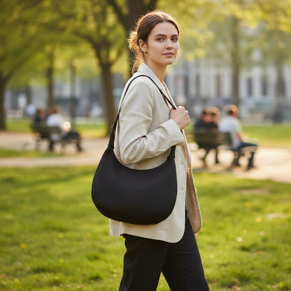 Bolso Dama Cartera Mujer Cruzada Grande Casual Urbana Moda Negro Lisa
