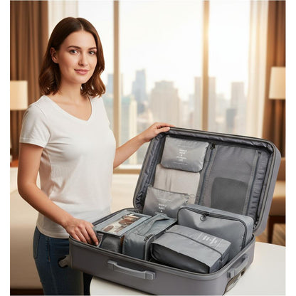 Set Organizador De Viaje 8 Piezas Para Valija Bolsos Ropa