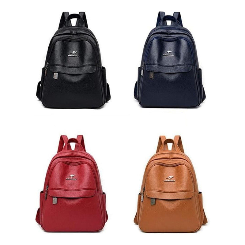 Mochila De Mujer Casual Dama Eco Cuero Cuerina Antirrobo C2
