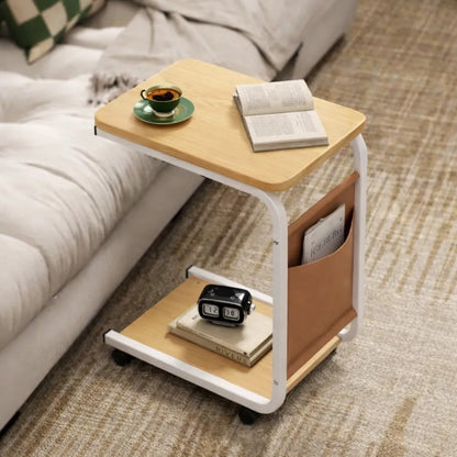 Mesa Auxiliar De Arrime Con Ruedas Para Sofá Cama Madera