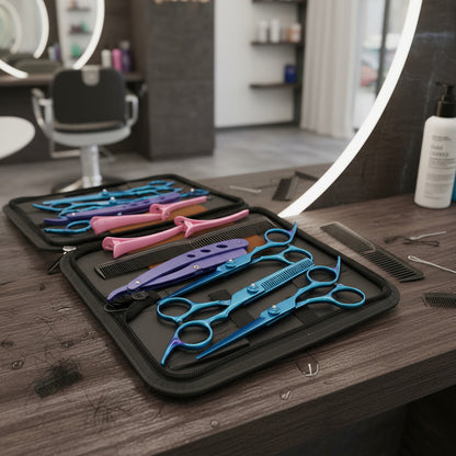 Tijeras De Peluqueria Profesional Set X3 Con Estuche