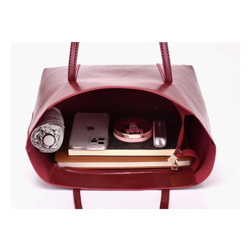 Set De Cartera X4 Bolso Monedero Billetera Eco Cuero Dama 1