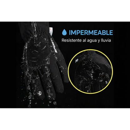 Guantes Térmicos Invierno Impermeables Para Moto Bici Nieve Gris Xl