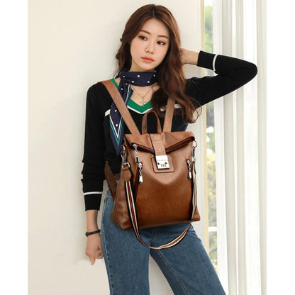 Mochila Cartera Bolso Antirrobo Eco Cuero Moda Dama Numérica