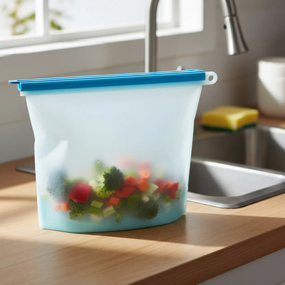 Bolsas De Silicona X2 Conserva Alimentos Reutilizable 1000ml