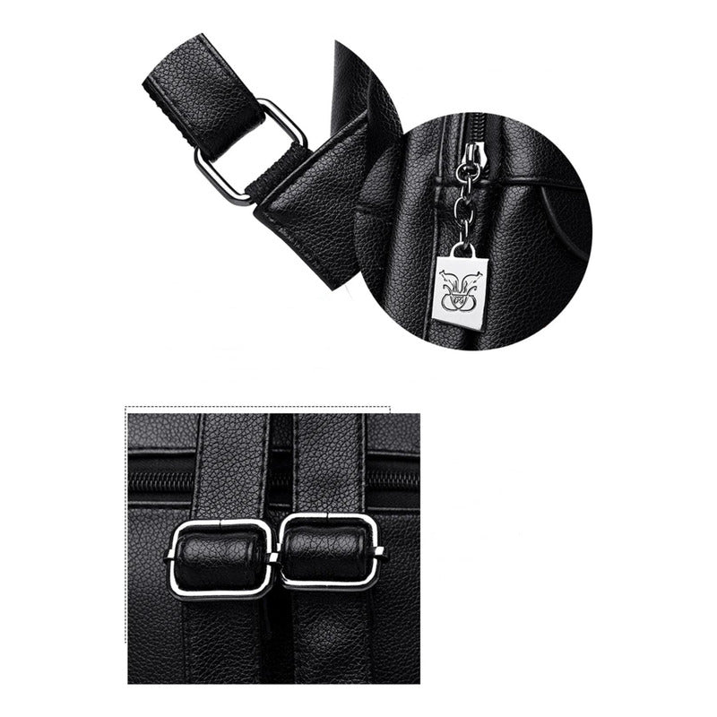 Mochila De Mujer Casual Dama Eco Cuero Cuerina Antirrobo C2