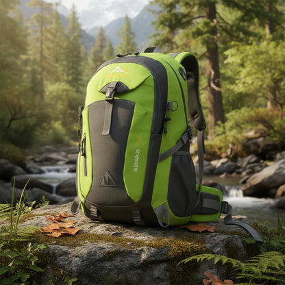 Mochila Deportiva Impermeable Reforzada Camping Trekking 40l Verde Liso