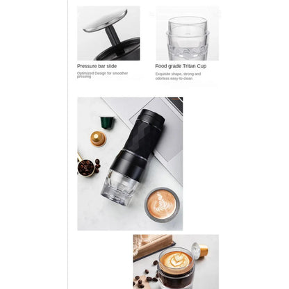 Cafetera Manual Portátil Para Cápsula Molido Y Expreso 80ml