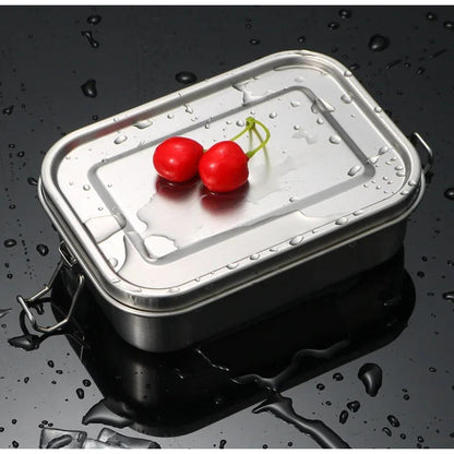 Recipiente Vianda Acero Inoxidable Contenedor Hermético Med Plateado