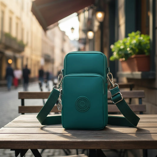 Morral Bandolera Unisex Pequeña Para Celular Varios Colores Verde