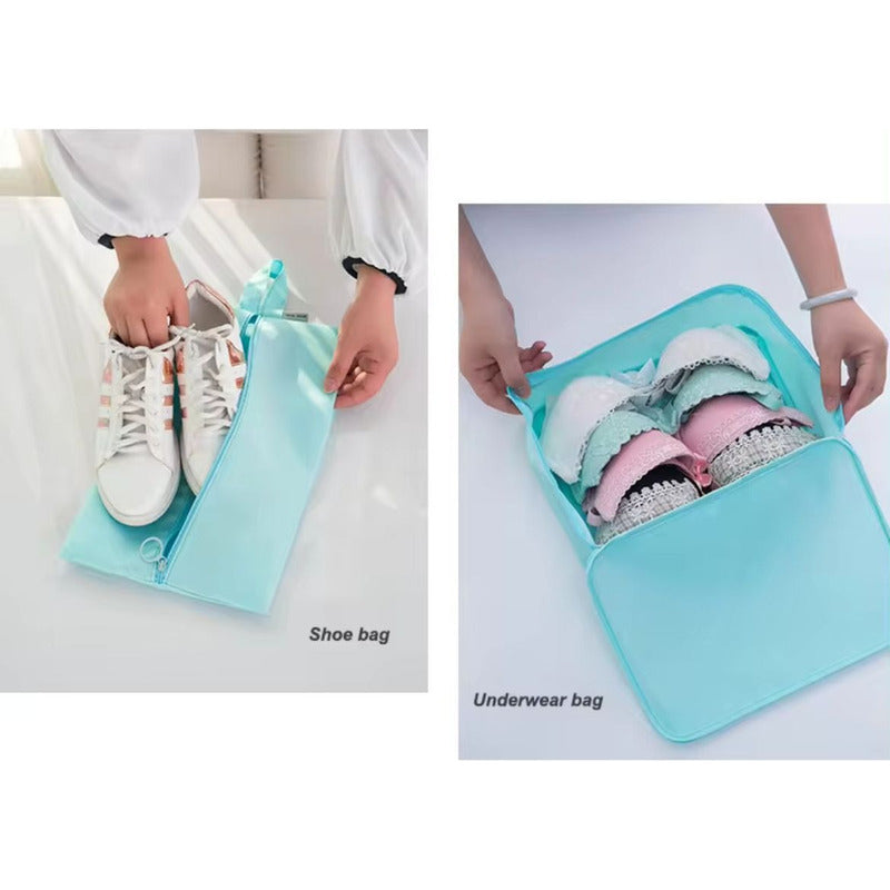 Set Organizador De Viaje 8 Piezas Para Valija Bolsos Ropa