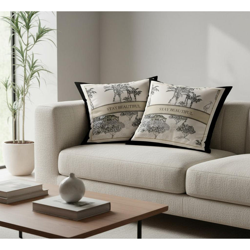 Fundas De Almohadón X2 Decoración Hogar Casa Microfibra Cod2