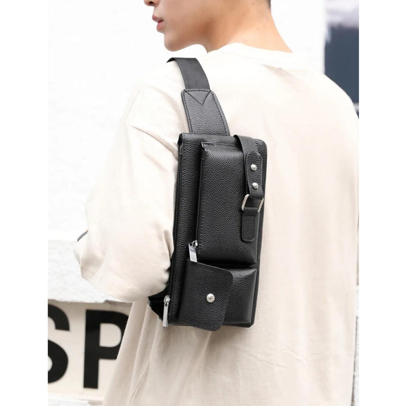 Riñonera Morral Casual Eco Cuero Cuerina Unisex Hebillas 1
