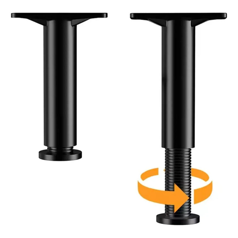 Patas Ajustables Para Cama Y Mesa X2 Unid Negra 15 A 25 Cm Negro