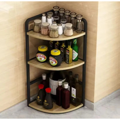 Estante Esquinero Organizador De Cocina 3 Niveles Multiuso Marrón
