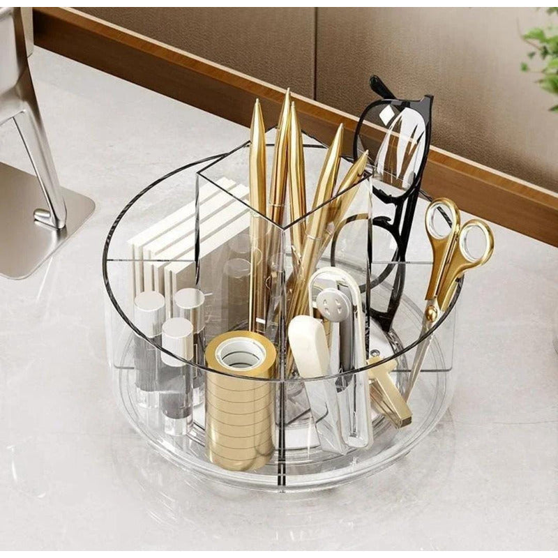 Organizador De Maquillaje Y Cosméticos Giratorio Elegante 1 Transparente