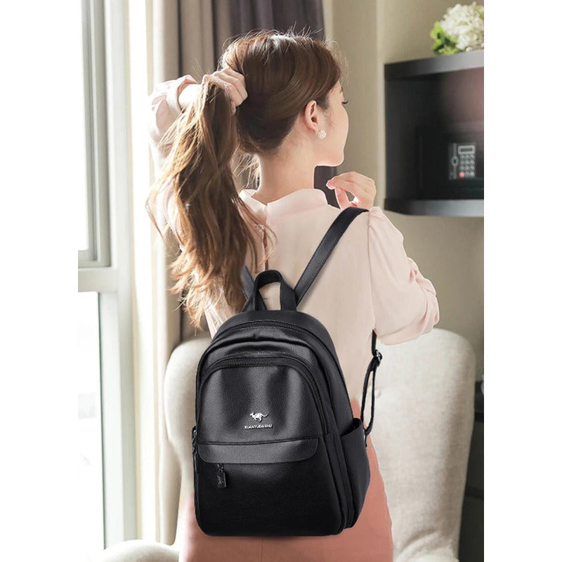 Mochila De Mujer Casual Dama Eco Cuero Cuerina Antirrobo C2