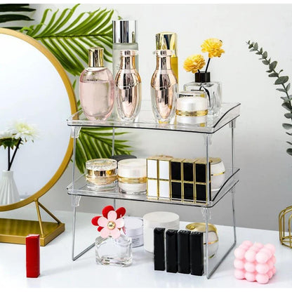 Estante De Acrilico Transparente X2 Cocina Baño Escritorio Transparente