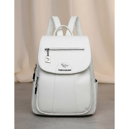 Mochila Eco Cuero Dama Mujer Bolso Impermeable Solapa 2