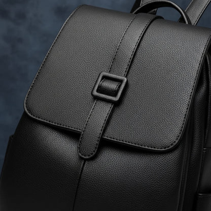 Mochila Para Mujer De Eco Cuero Grande Casual Urbana Dama Negro Liso