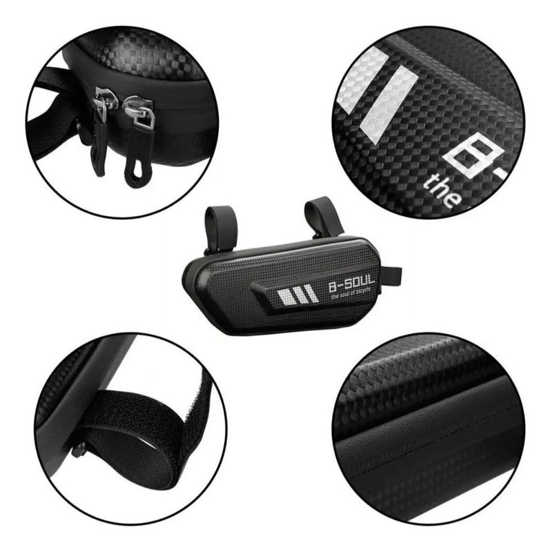 Bolso De Bicicleta Bici Bolsa Impermeable Rígido Anticaídas Negro
