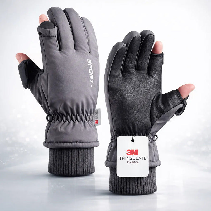 Guantes Térmicos Invierno Impermeables Para Moto Bici Nieve Gris Xl