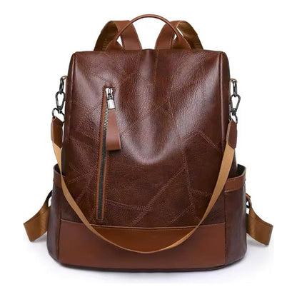 Mochila Mujer Eco Cuero Antirrobo Grande Moda Casual Urbana