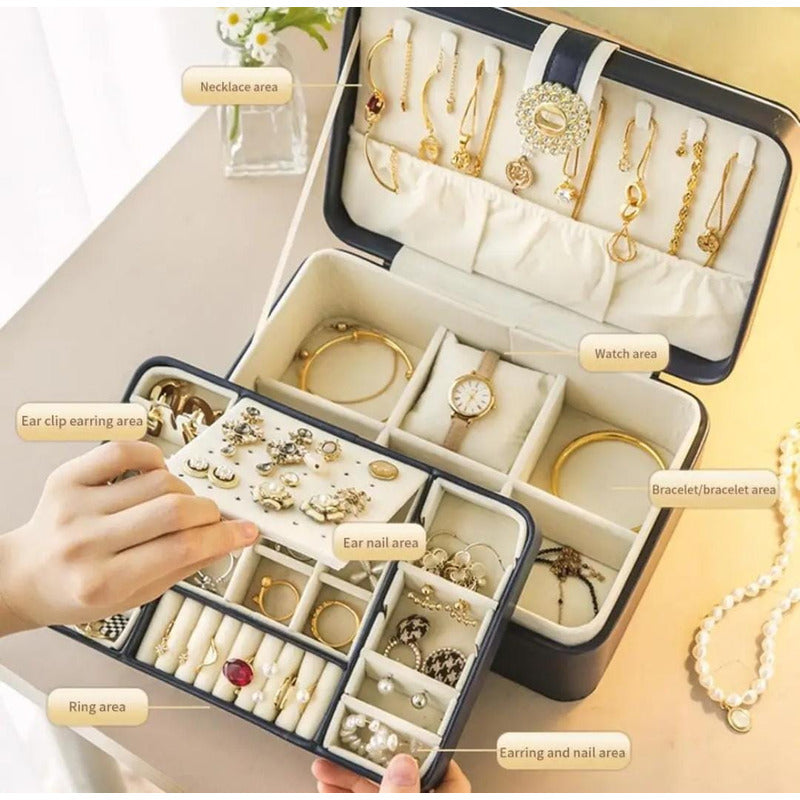Joyero Alhajero Organizador De Joyas Anillos Colgantes Reloj