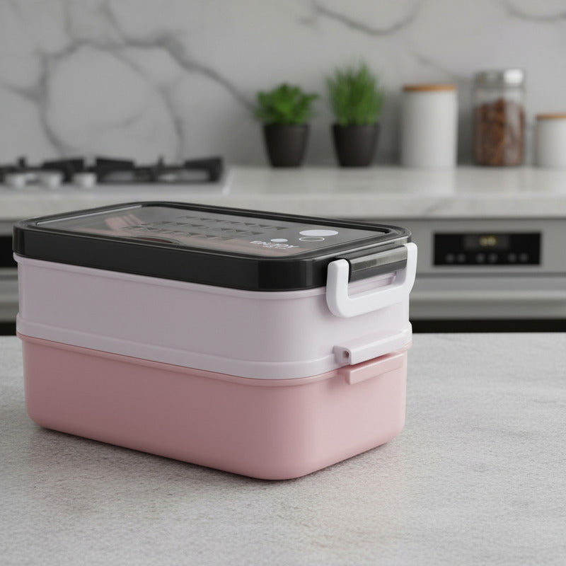 Vianda De Acero Inoxidable 2 Capas Hermética Alimentos