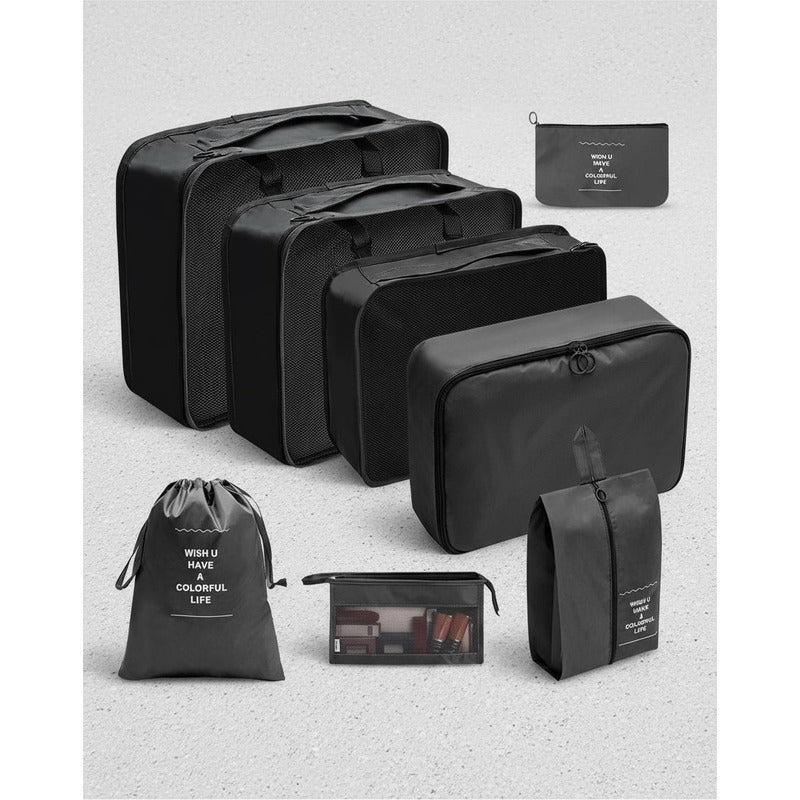 Set Organizador De Viaje 8 Piezas Para Valija Bolsos Ropa