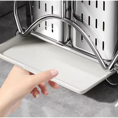 Escurridor De Cubiertos Acero Inoxidable Resistente Moderno Plateado