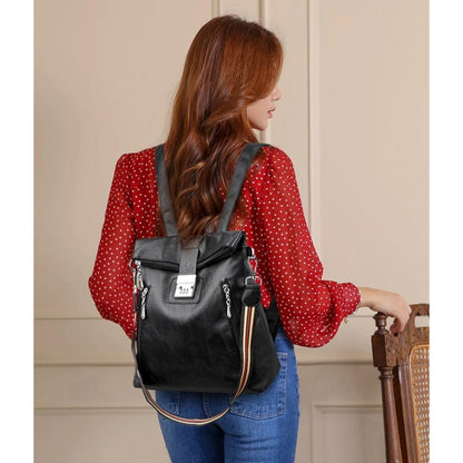 Mochila Cartera Bolso Antirrobo Eco Cuero Moda Dama Numérica