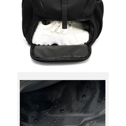 Mochila De Viaje Y Trabajo Impermeable Expandible 45l Negra Negro Liso