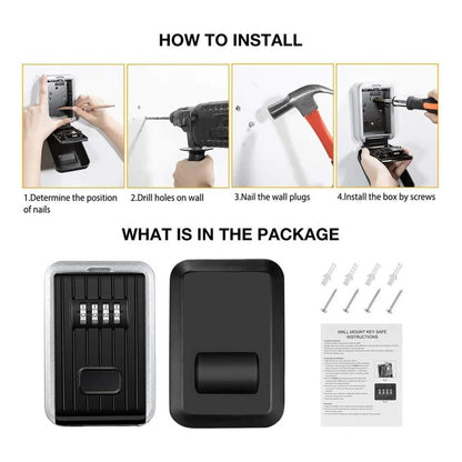 Mini Caja De Seguridad Para Llaves Tarjetas Con Combinación Plateado