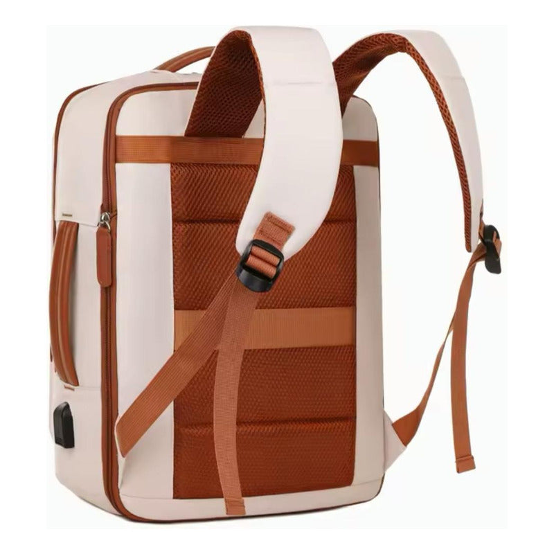 Mochila Antirrobo Usb Expansible Impermeable Trabajo Escolar Gris