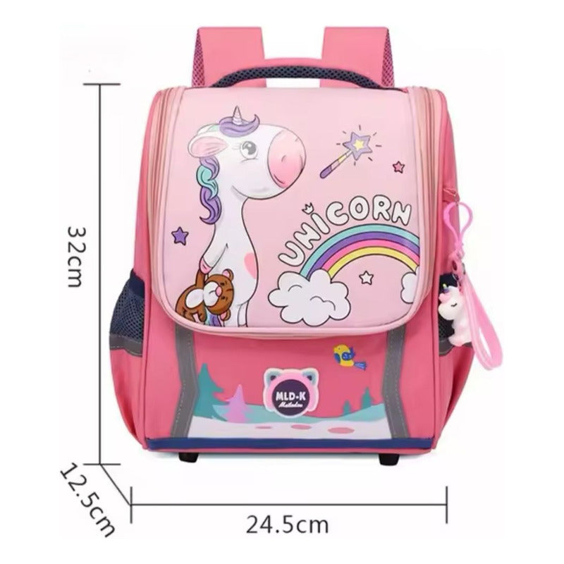 Mochila Escolar Infantil Impermeable Unicornio Dinosaurio