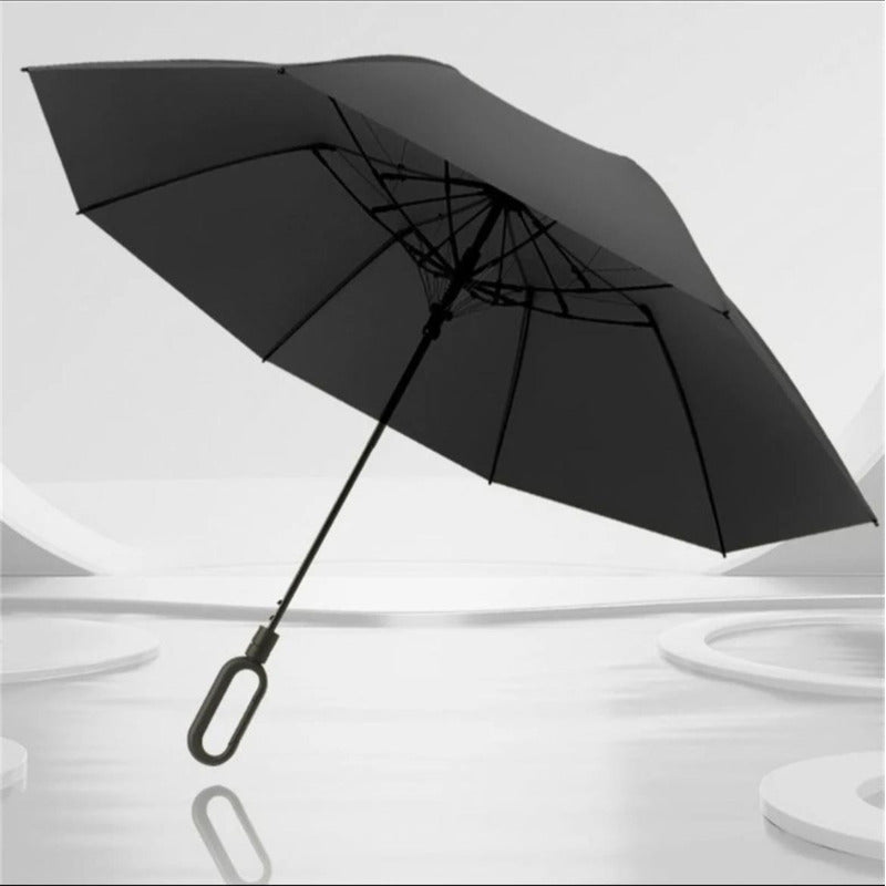 Paraguas De Lluvia Resistente Al Viento Con Gancho Portátil