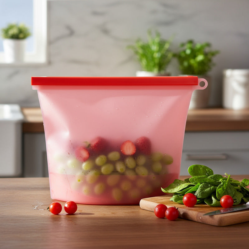 Bolsas De Silicona X2 Conserva Alimentos Reutilizable 1000ml