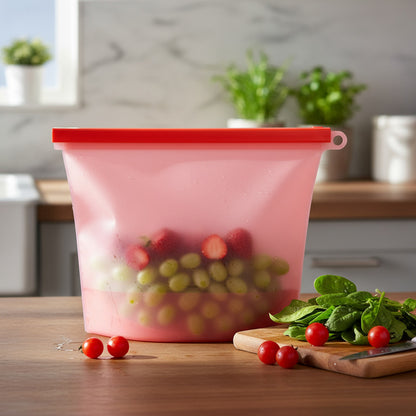 Bolsas De Silicona X2 Conserva Alimentos Reutilizable 1000ml