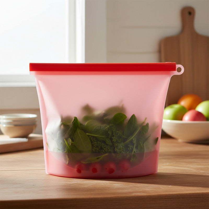 Bolsas De Silicona X2 Conserva Alimentos Reutilizable 1000ml