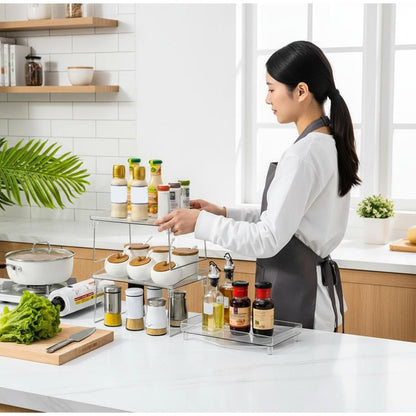 Estante De Acrilico Transparente X2 Cocina Baño Escritorio Transparente