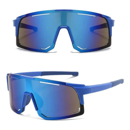 Lentes De Ciclismo Deporte Polarizados Protección Uv Unisex  Tornasolado Azul