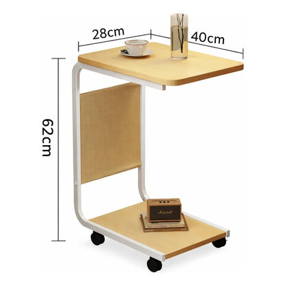 Mesa Auxiliar De Arrime Con Ruedas Para Sofá Cama Madera