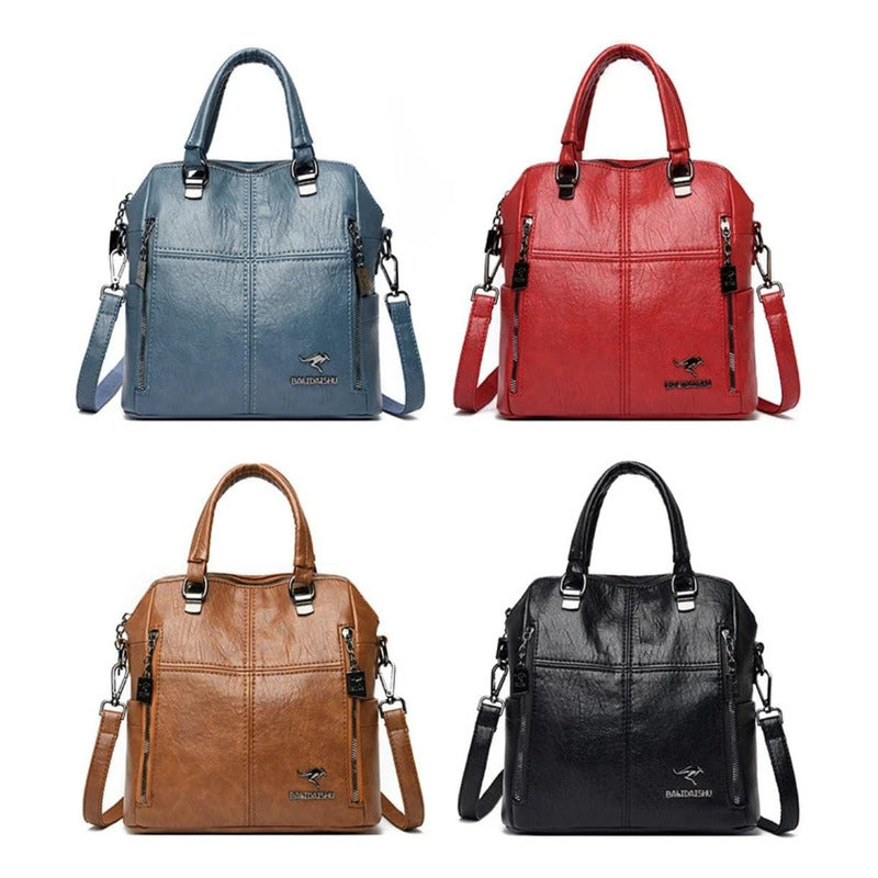 Mochila Cuerina Dama Bolso De Hombro Mujer Multifunción C4