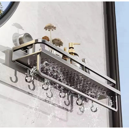 Organizador De Ducha Para Baño Con Ventosa Resistente Gris Oscuro