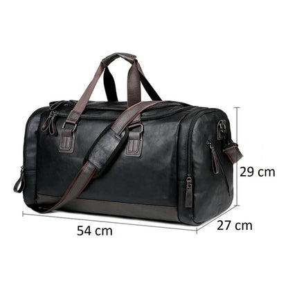 Bolso De Mano Eco Cuero Viaje Entrenamiento Hombre Moda Negro Lisa