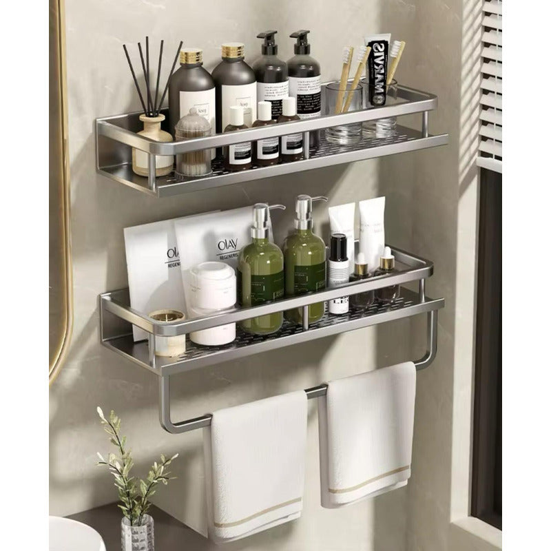 Estante Organizador De Baño Y Cocina Dos Pisos Ducha Repisa Negro
