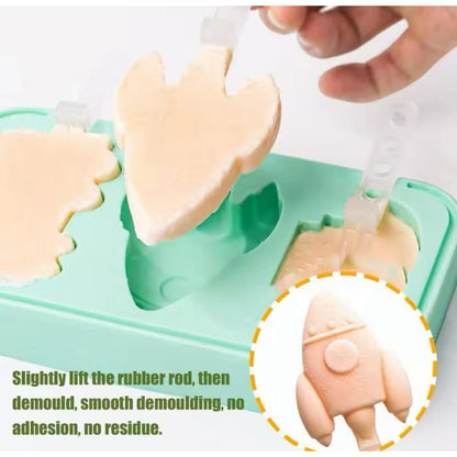 Molde De Silicona Para Paletas De Helado 3 Espacios Variado