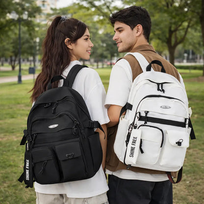 Mochila Escolar Liceal Facultad Urbana Impermeable Moderna Gris Liso