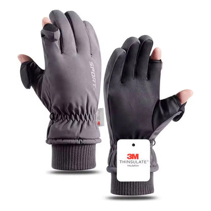 Guantes Térmicos Invierno Impermeables Para Moto Bici Nieve Gris Xl